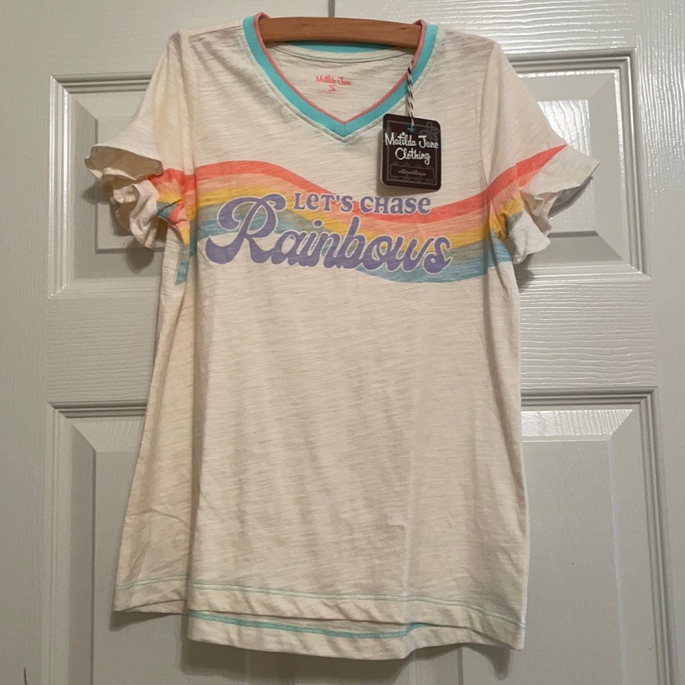NWT Chasing Rainbows Tee Size 10